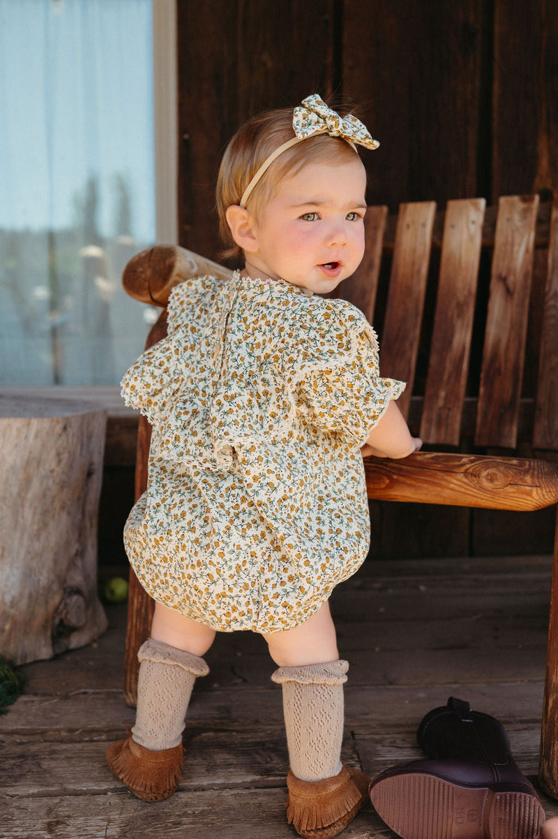 Maisie Mustard Floral Romper