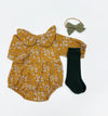 Mustard Floral Romper Set