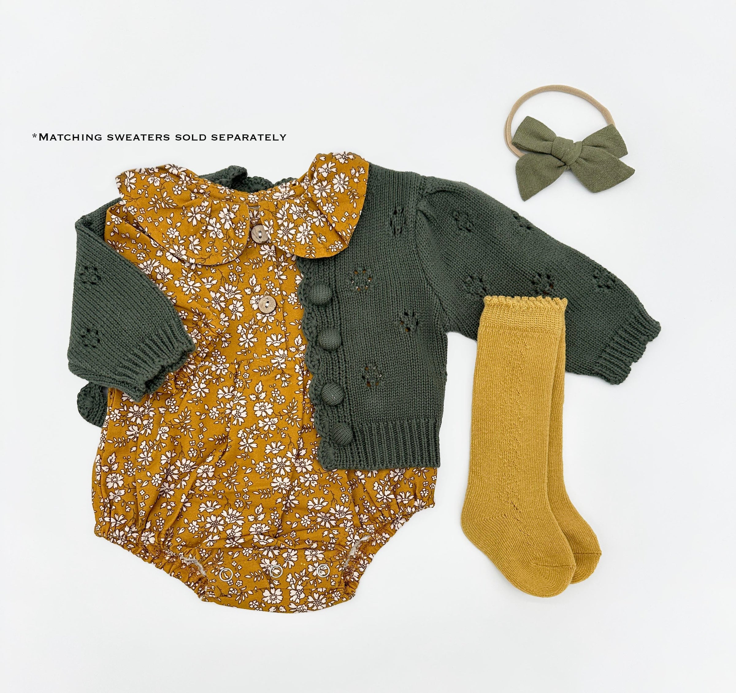 Mustard Floral Romper Set