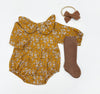 Mustard Floral Romper Set