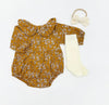 Mustard Floral Romper Set