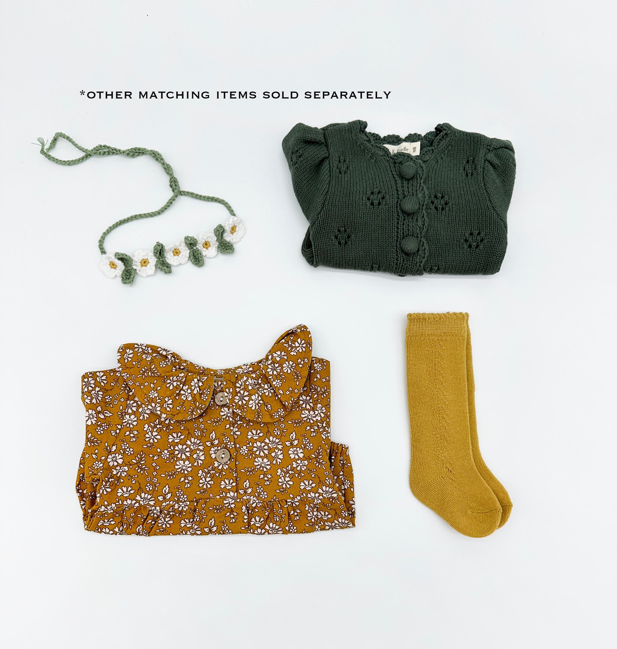 Mustard Floral Romper Set