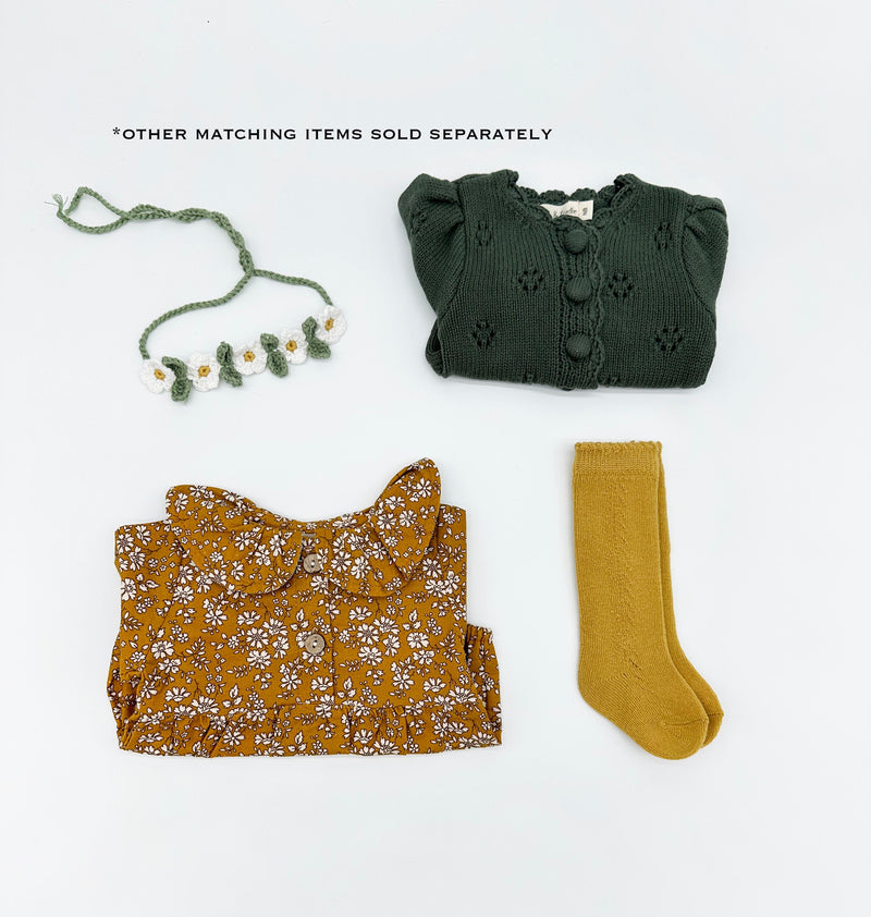 Mustard Floral Romper Set