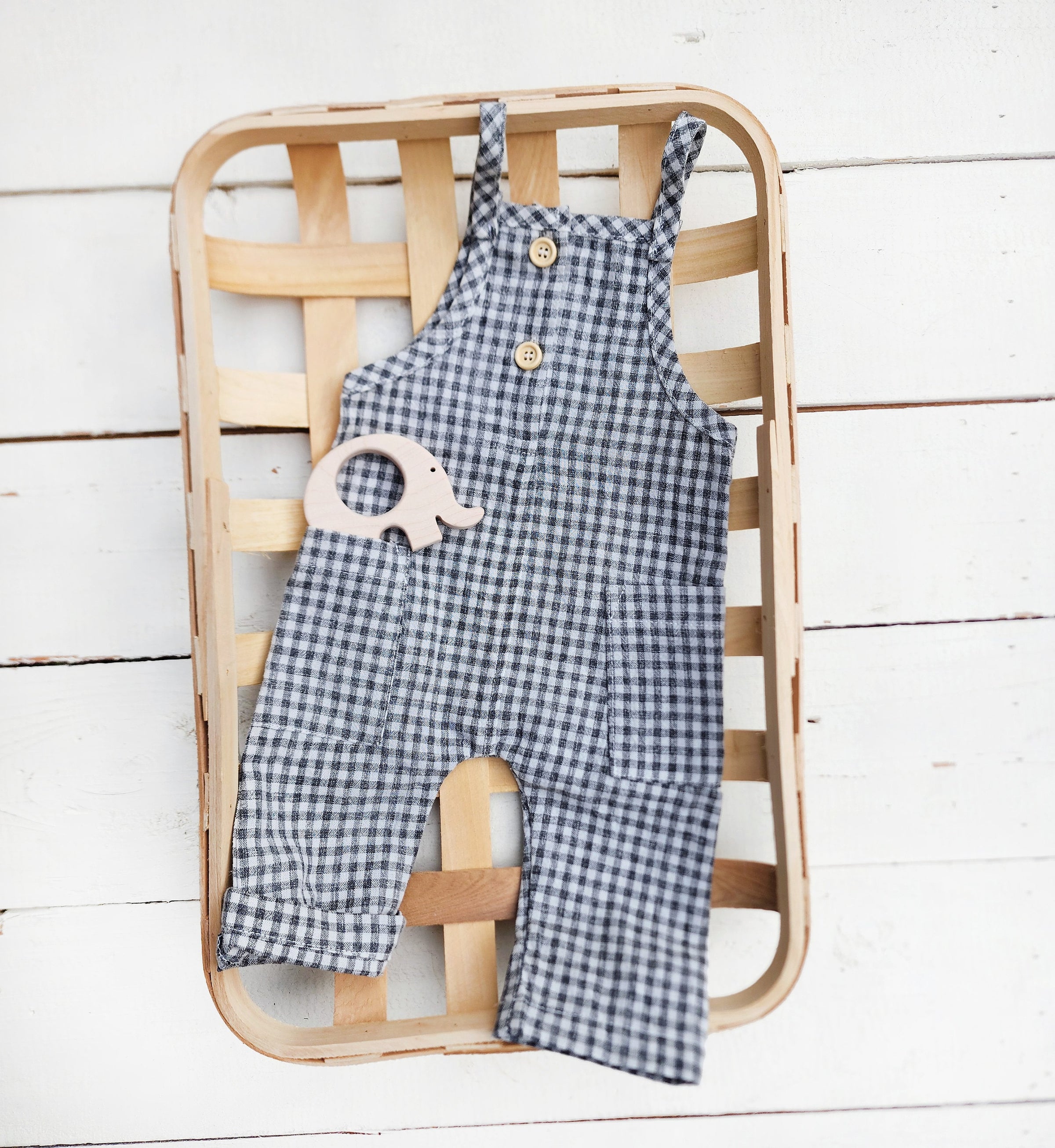 Atticus Gingham Cotton Romper