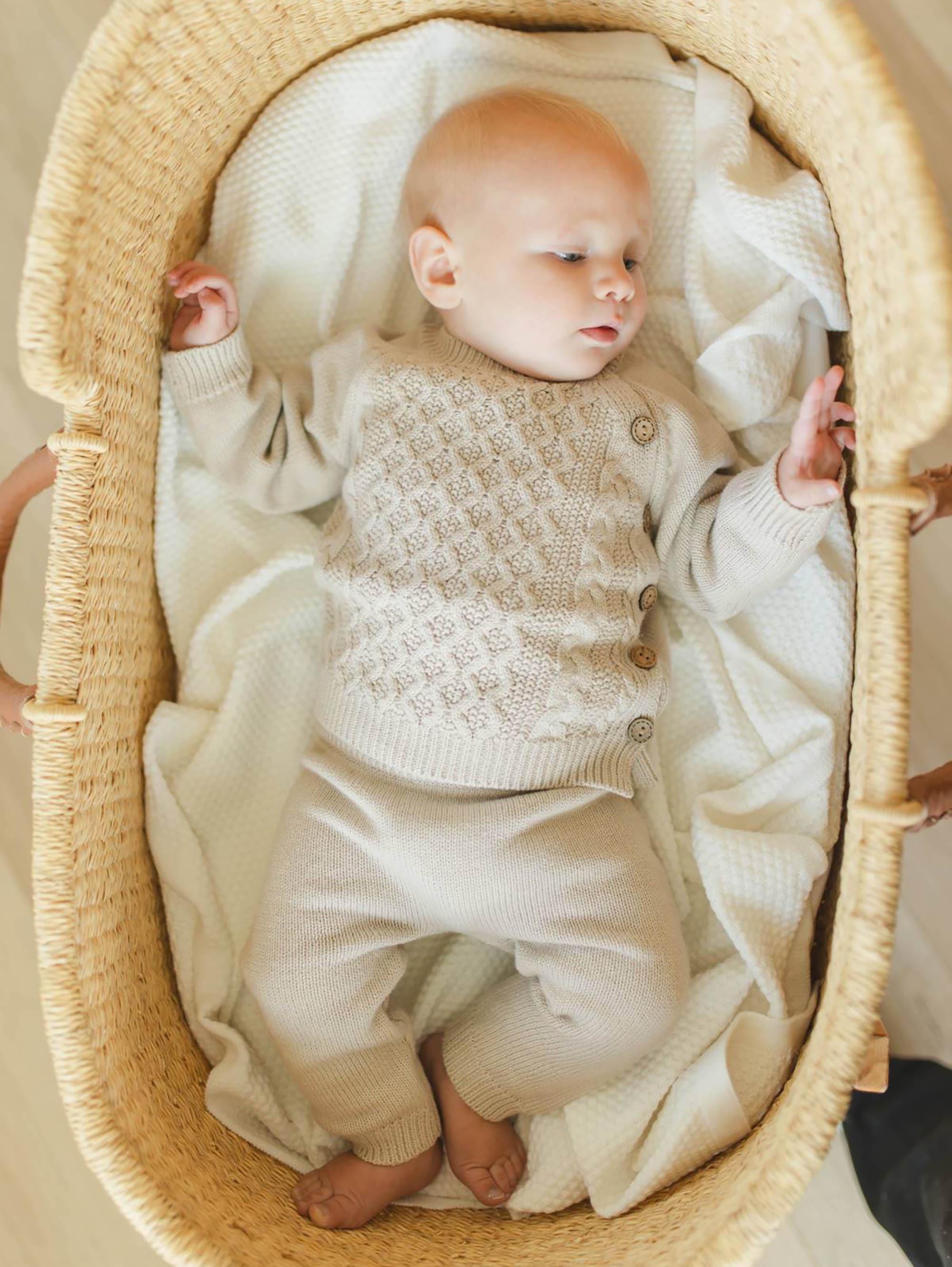 baby newborn Cotton knit Set options |  sweater Cardigan Pants Blanket | Sasha 2pc