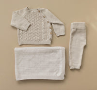 baby newborn Cotton knit Set options |  sweater Cardigan Pants Blanket | Sasha 2pc