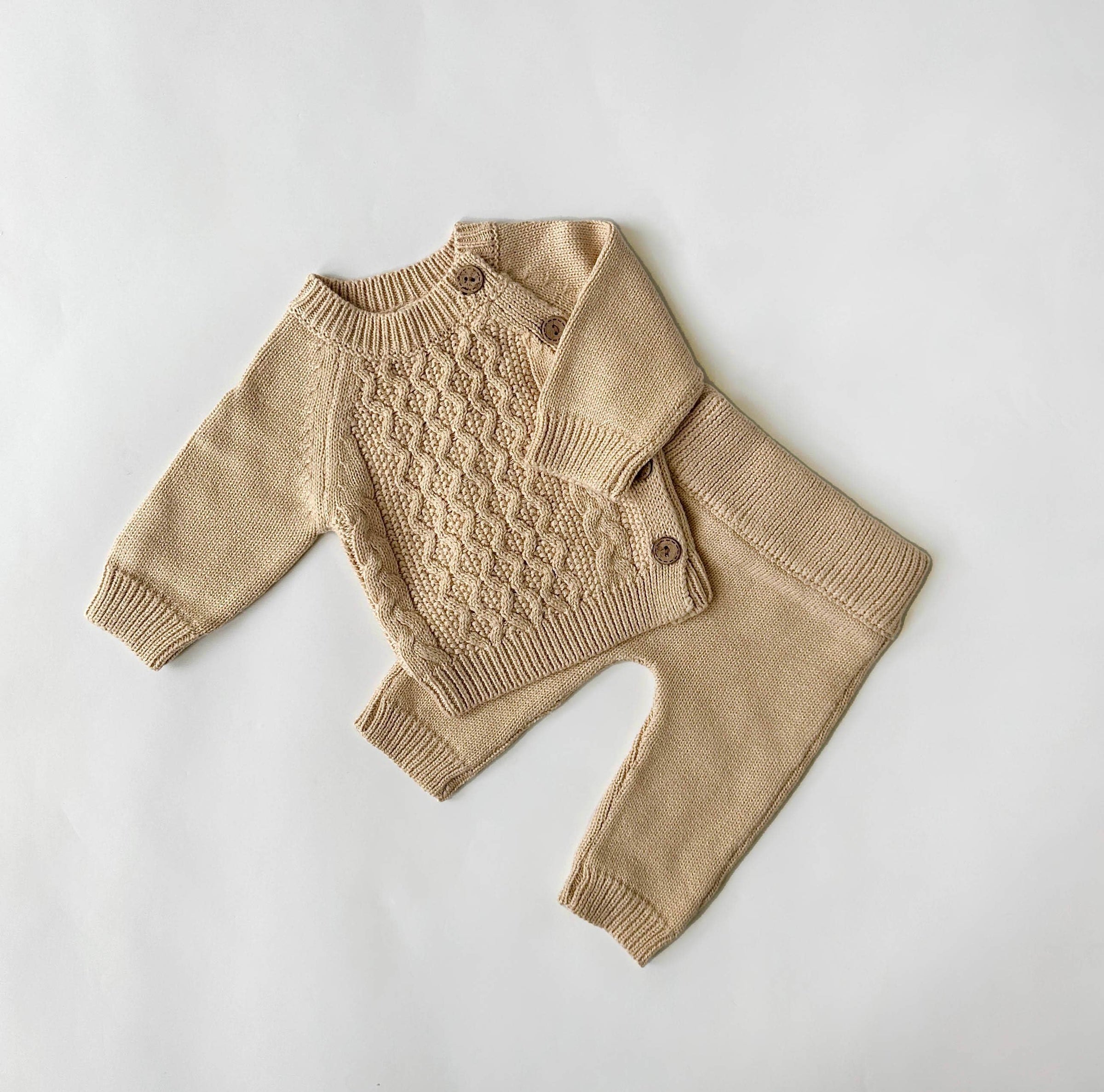 baby newborn Cotton knit Set options |  sweater Cardigan Pants Blanket | Sasha 2pc