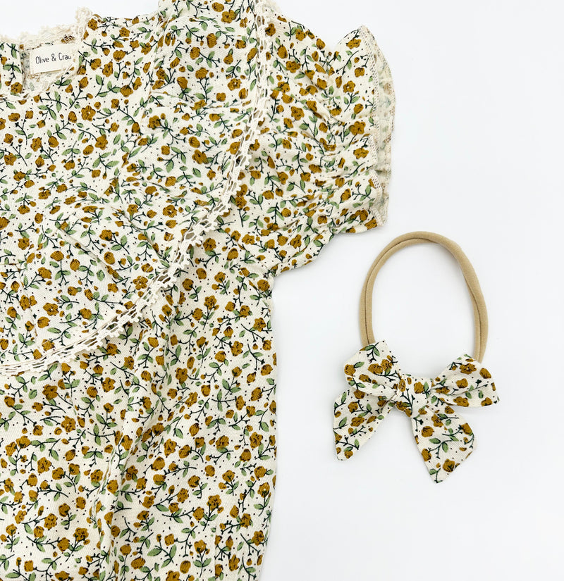 Maisie Mustard Floral Romper