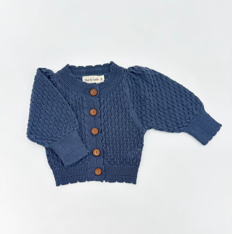 Pointelle Sapphire Cardigan