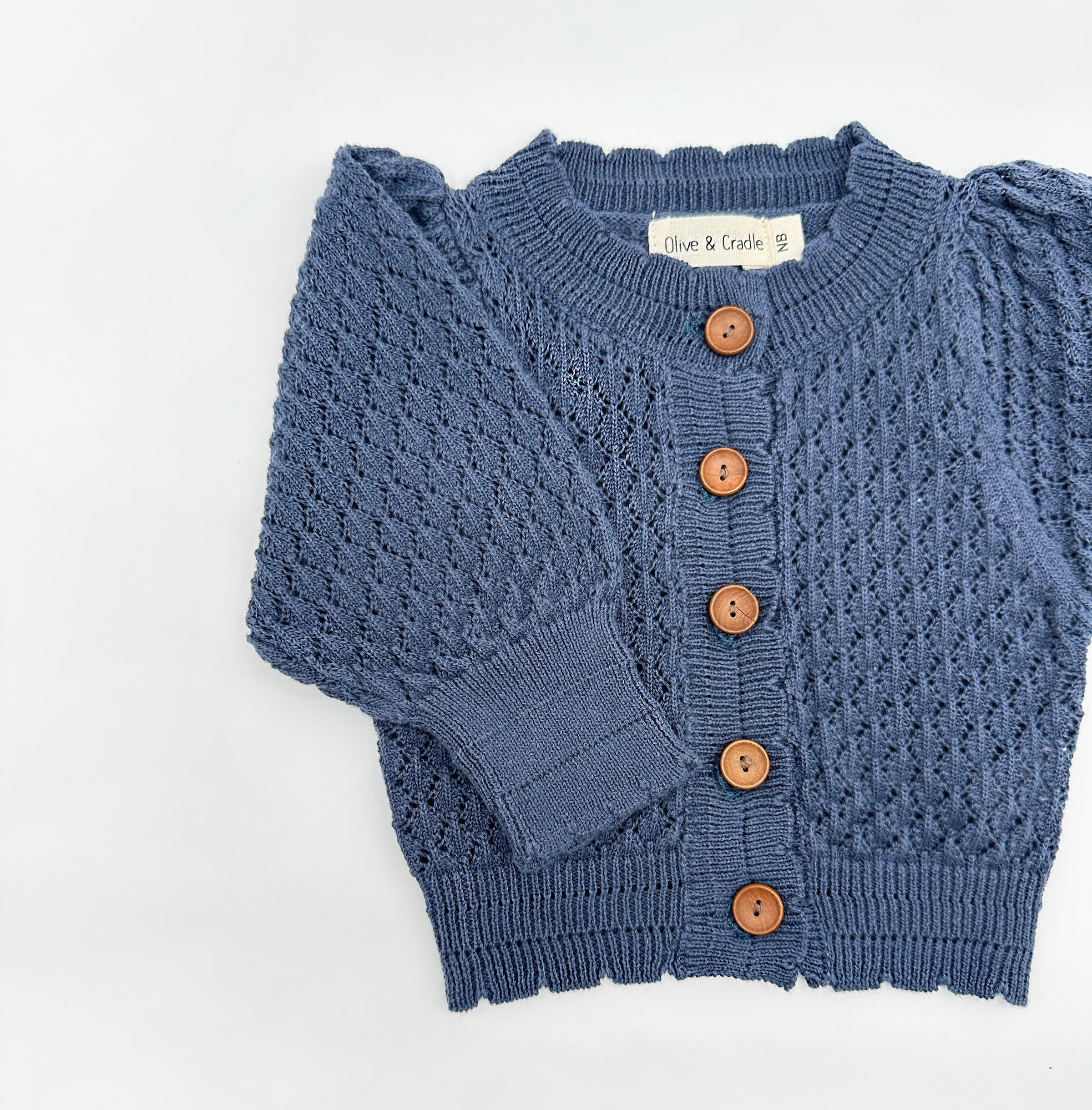 Pointelle Sapphire Cardigan