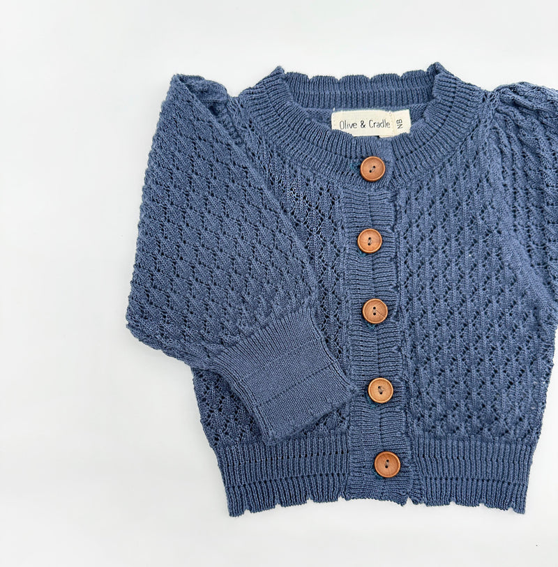 Pointelle Sapphire Cardigan
